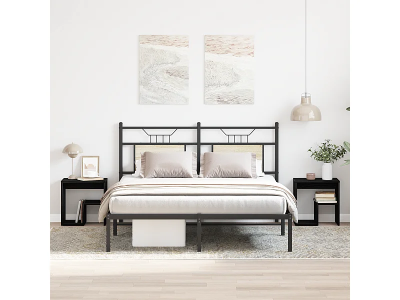 Comodini 2 pz Rovere nero 40x30x40 cm Legno ingegnerizzato