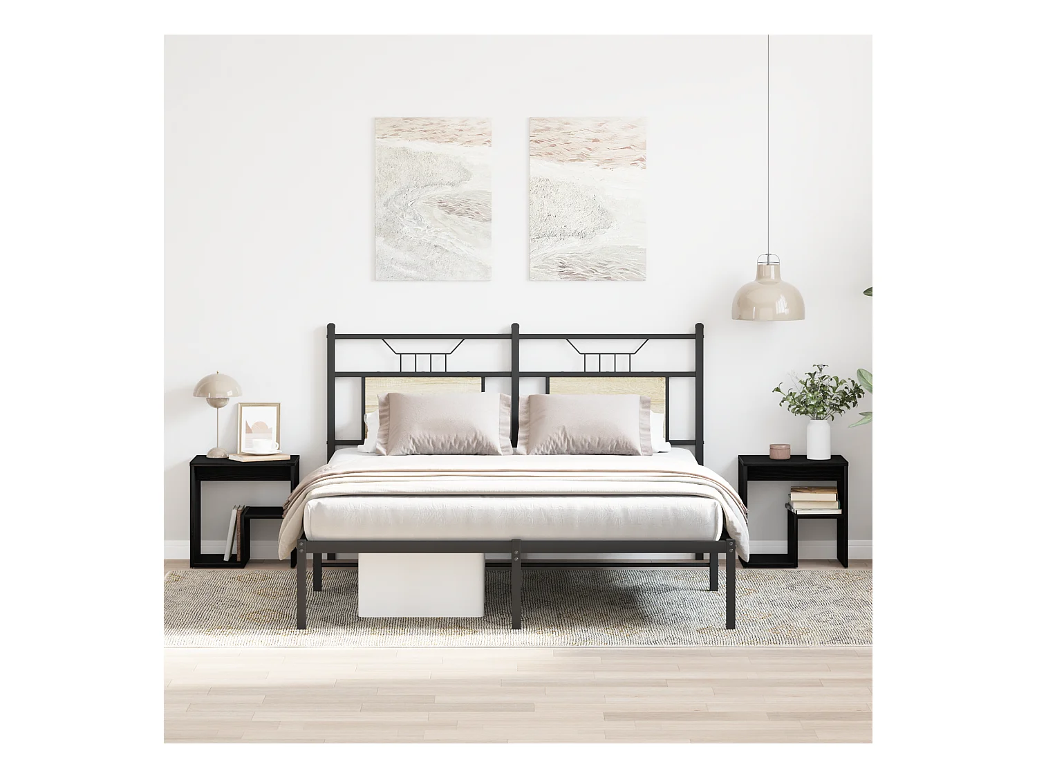 Comodini 2 pz Rovere nero 40x30x40 cm Legno ingegnerizzato