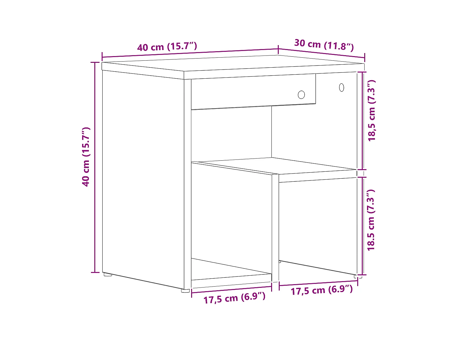Comodini 2 pz Rovere nero 40x30x40 cm Legno ingegnerizzato