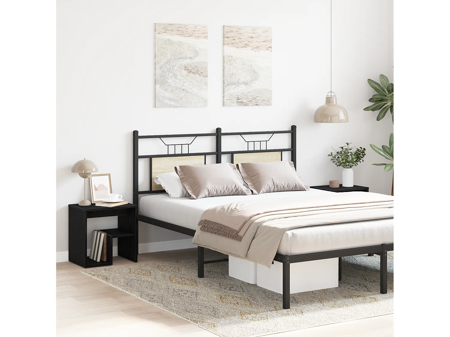 Cómodas de noche 2 piezas Roble negro 40x30x40 cm Madera de ingeniería