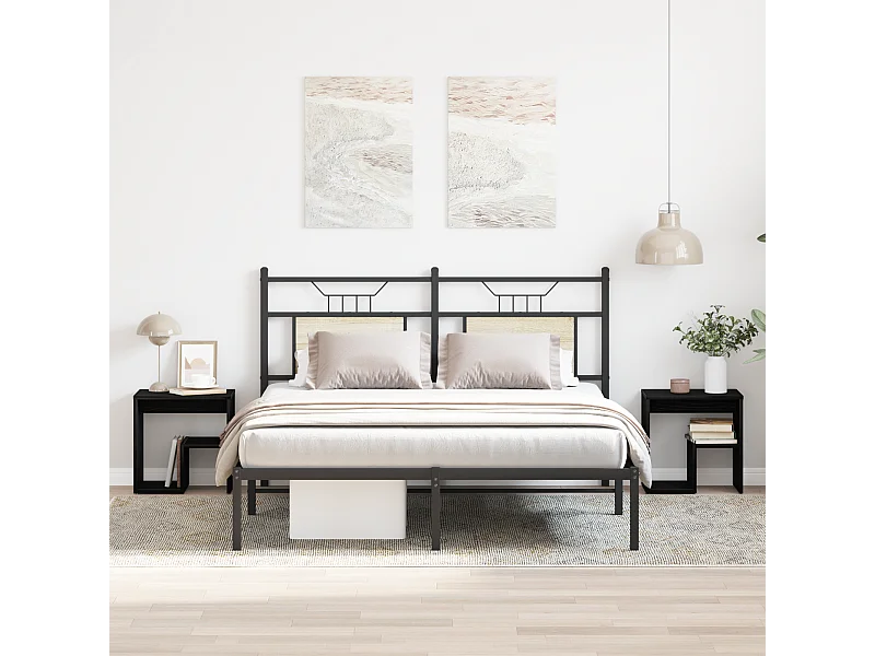 Cómodas de noche 2 piezas Roble negro 40x30x40 cm Madera de ingeniería