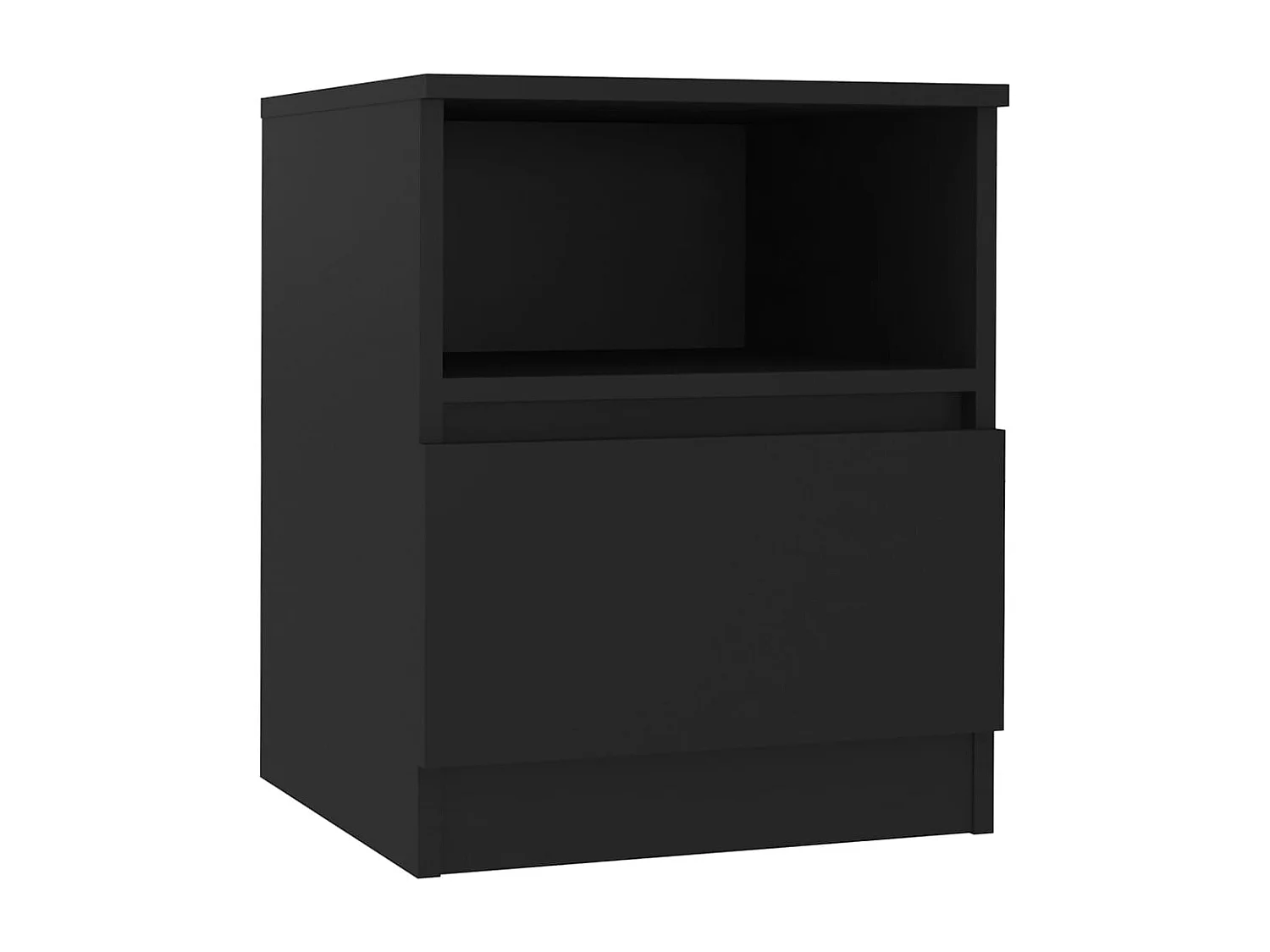 Comodino nero 40x40x50 cm in truciolare