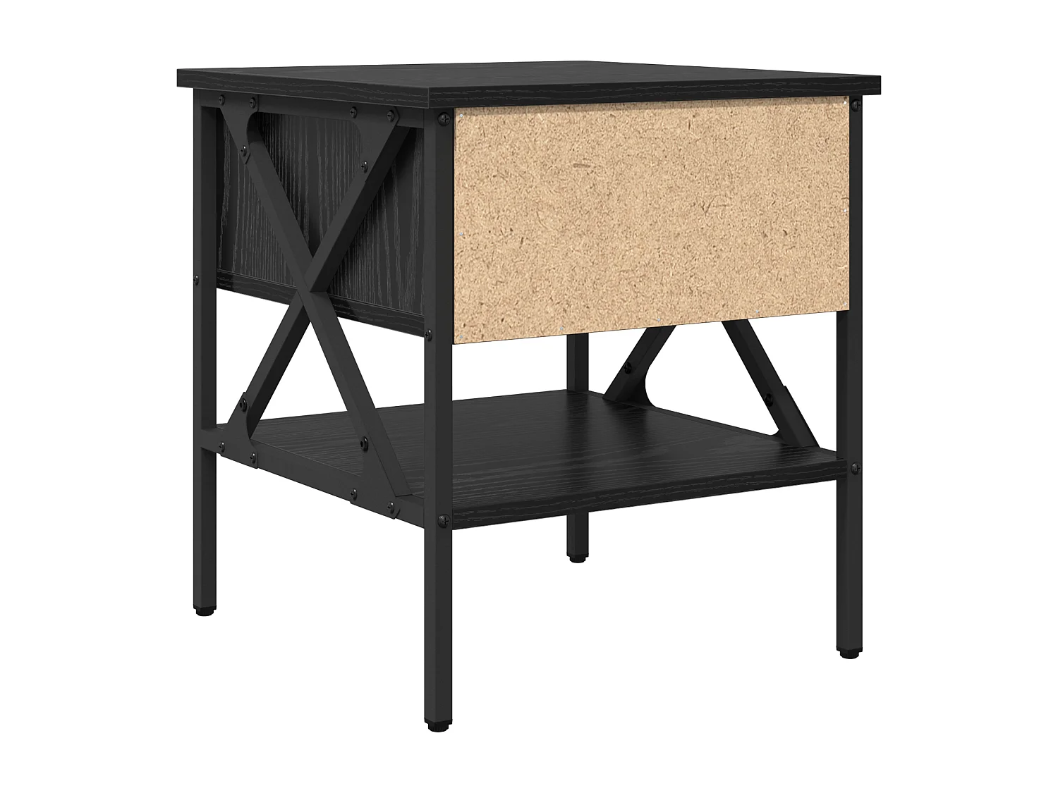 Nachtkastjes 2 stuks Zwarte Eiken 40x42x45 cm Bewerkt hout