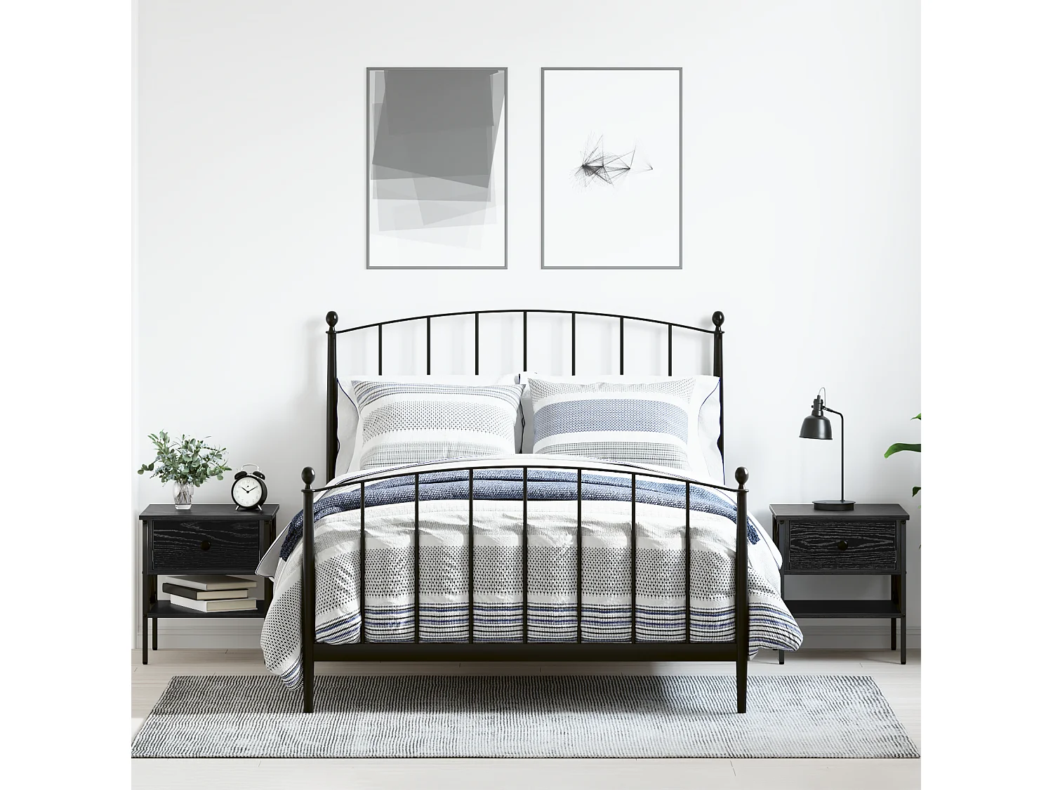 Tables de chevet 2 pcs Chêne Noir 40x42x45 cm Bois d'ingénierie