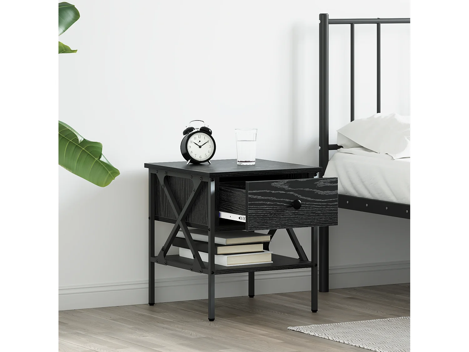 Tables de chevet 2 pcs Chêne Noir 40x42x45 cm Bois d'ingénierie