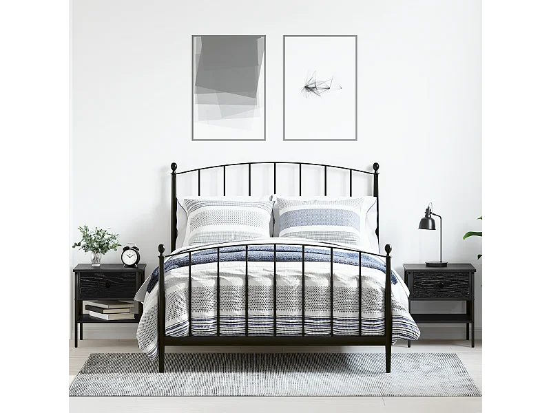 Tables de chevet 2 pcs Chêne Noir 40x42x45 cm Bois d'ingénierie