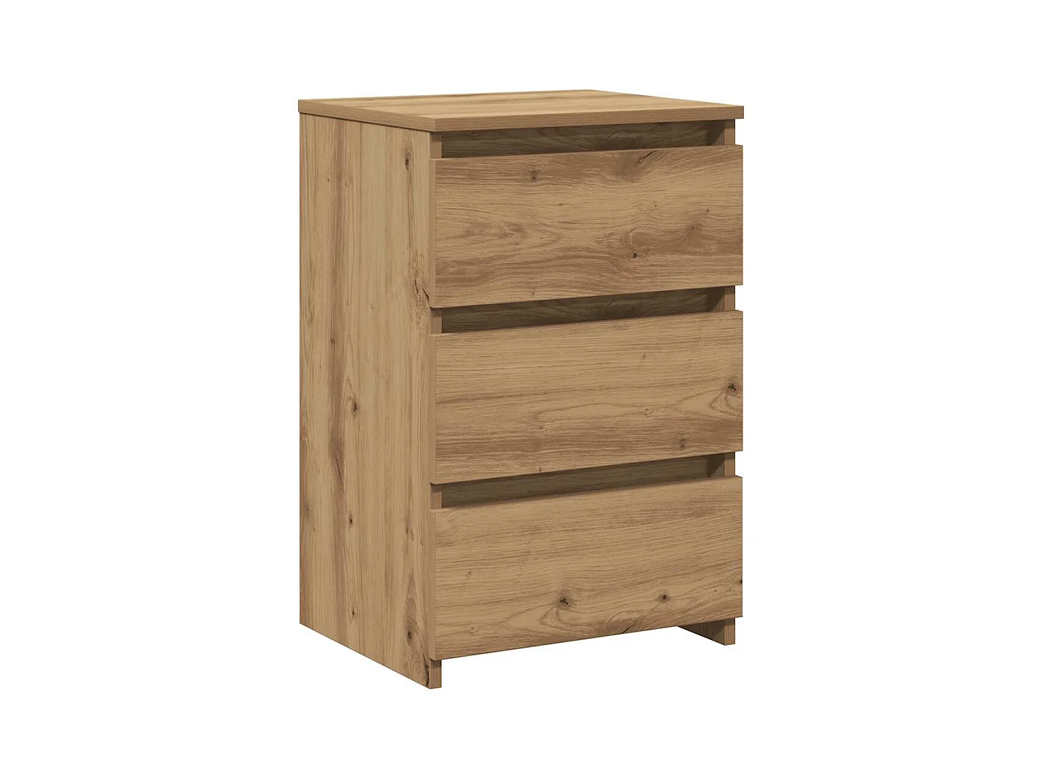 Table de chevet chêne artisanal 40x35x62,5 cm bois d'ingénierie