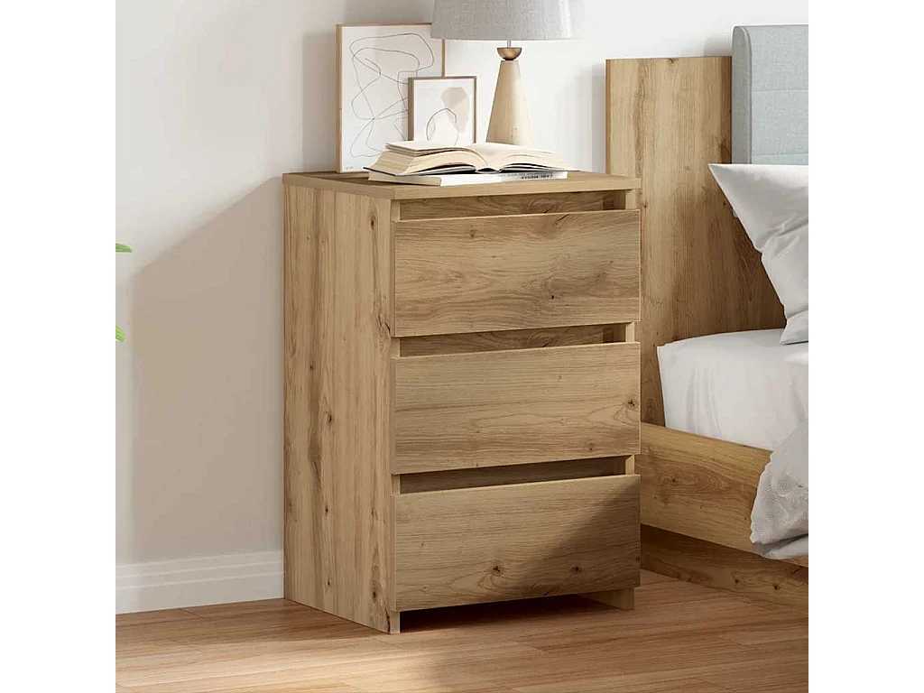 Comodino in rovere artigianale 40x35x62,5 cm in legno ingegnerizzato