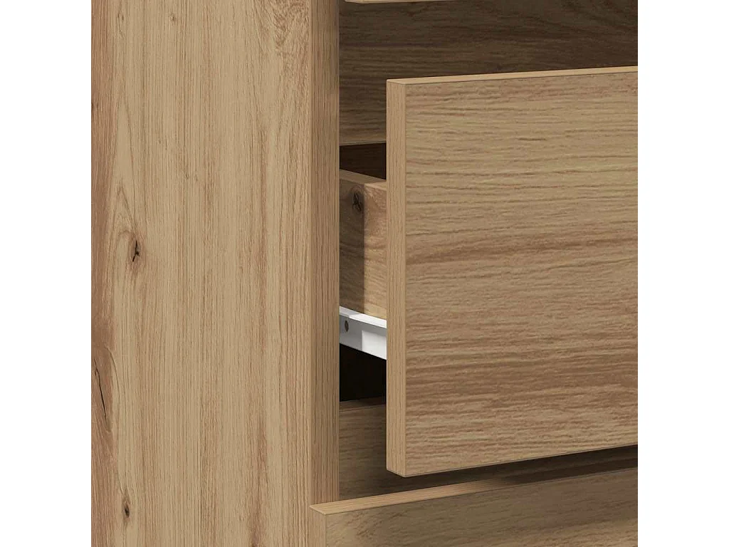 Comodino in rovere artigianale 40x35x62,5 cm in legno ingegnerizzato