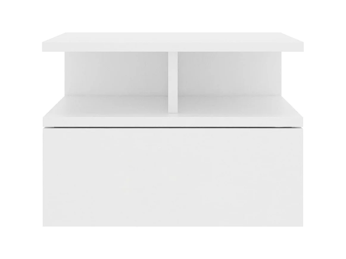 Comodini sospesi 2 pezzi in legno ingegnerizzato bianco