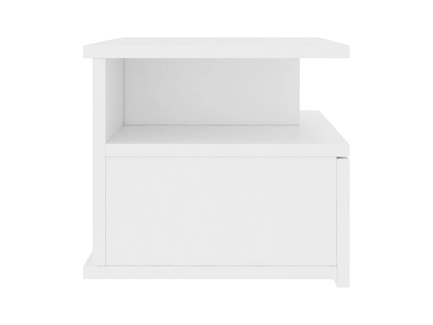 Comodini sospesi 2 pezzi in legno ingegnerizzato bianco