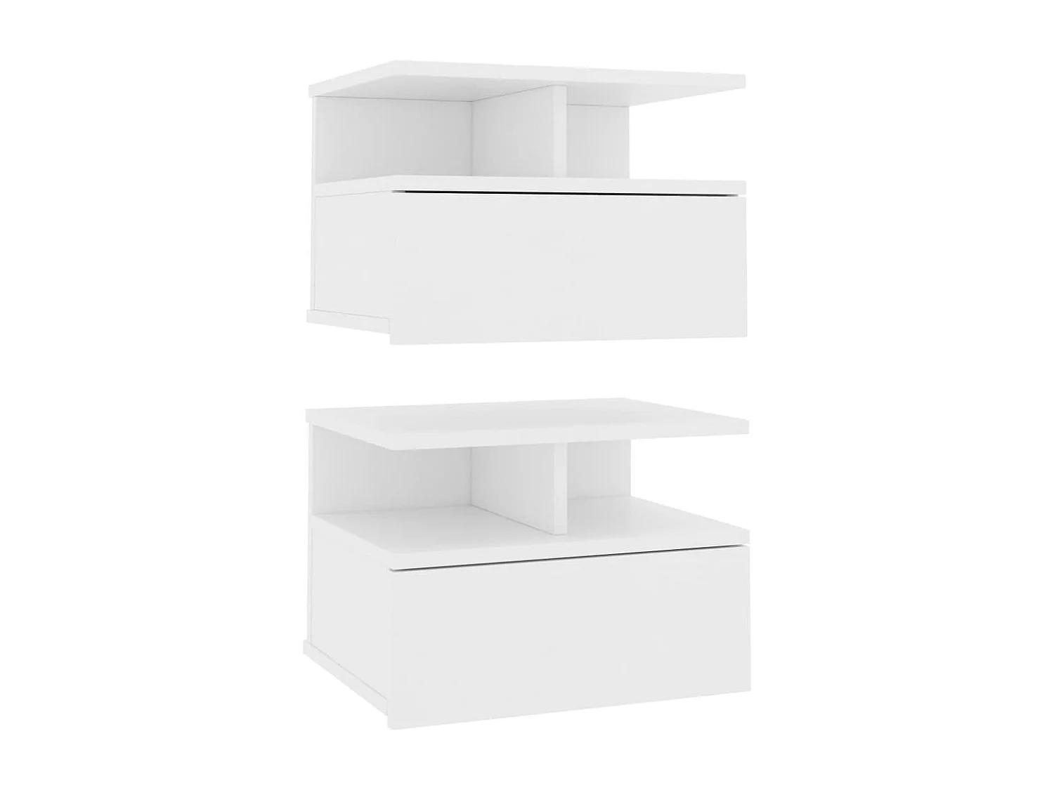 Mesitas de noche flotantes 2 piezas Madera de ingeniería blanca