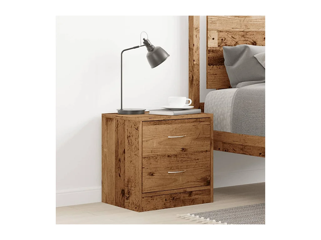 Table de chevet vieux bois 40x30x40 cm bois d'ingénierie