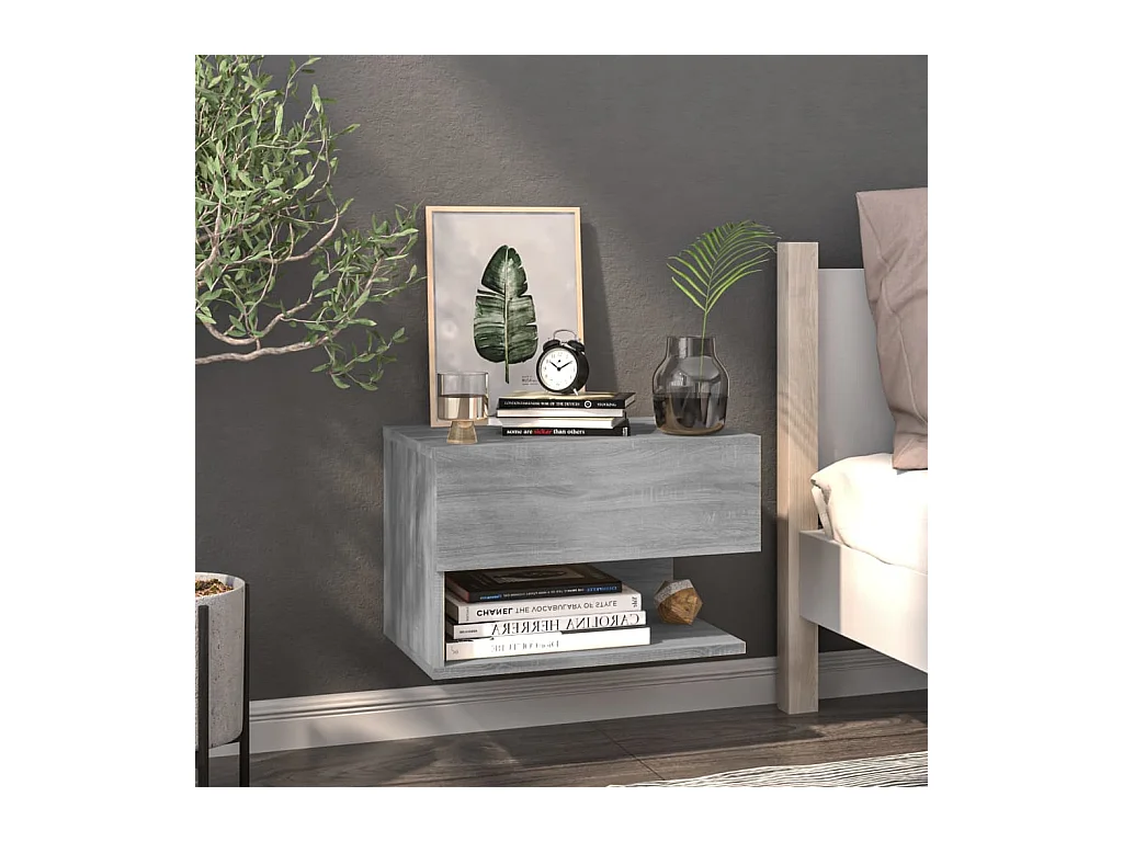 Table de chevet murale Sonoma gris