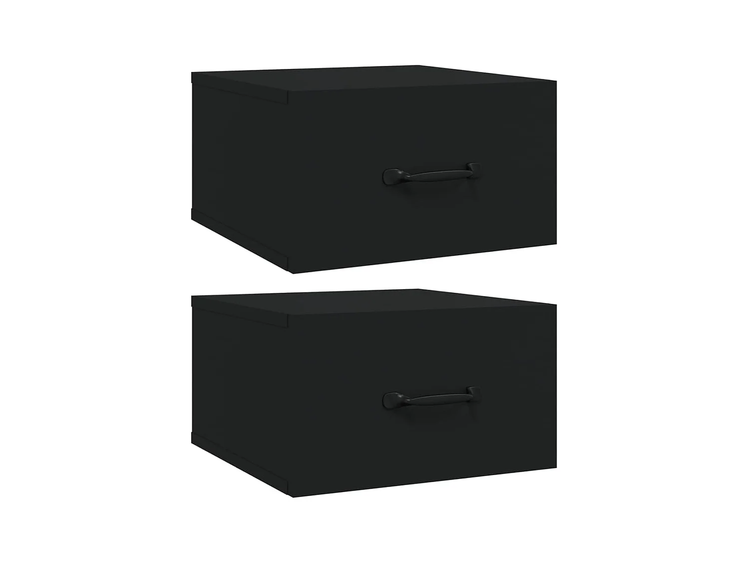 Comodini da parete 2 pz Nero 35x35x20 cm