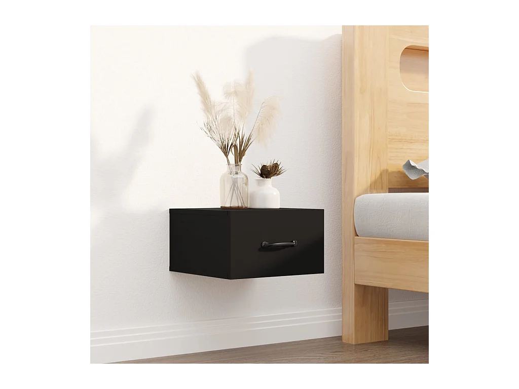 Comodini da parete 2 pz Nero 35x35x20 cm