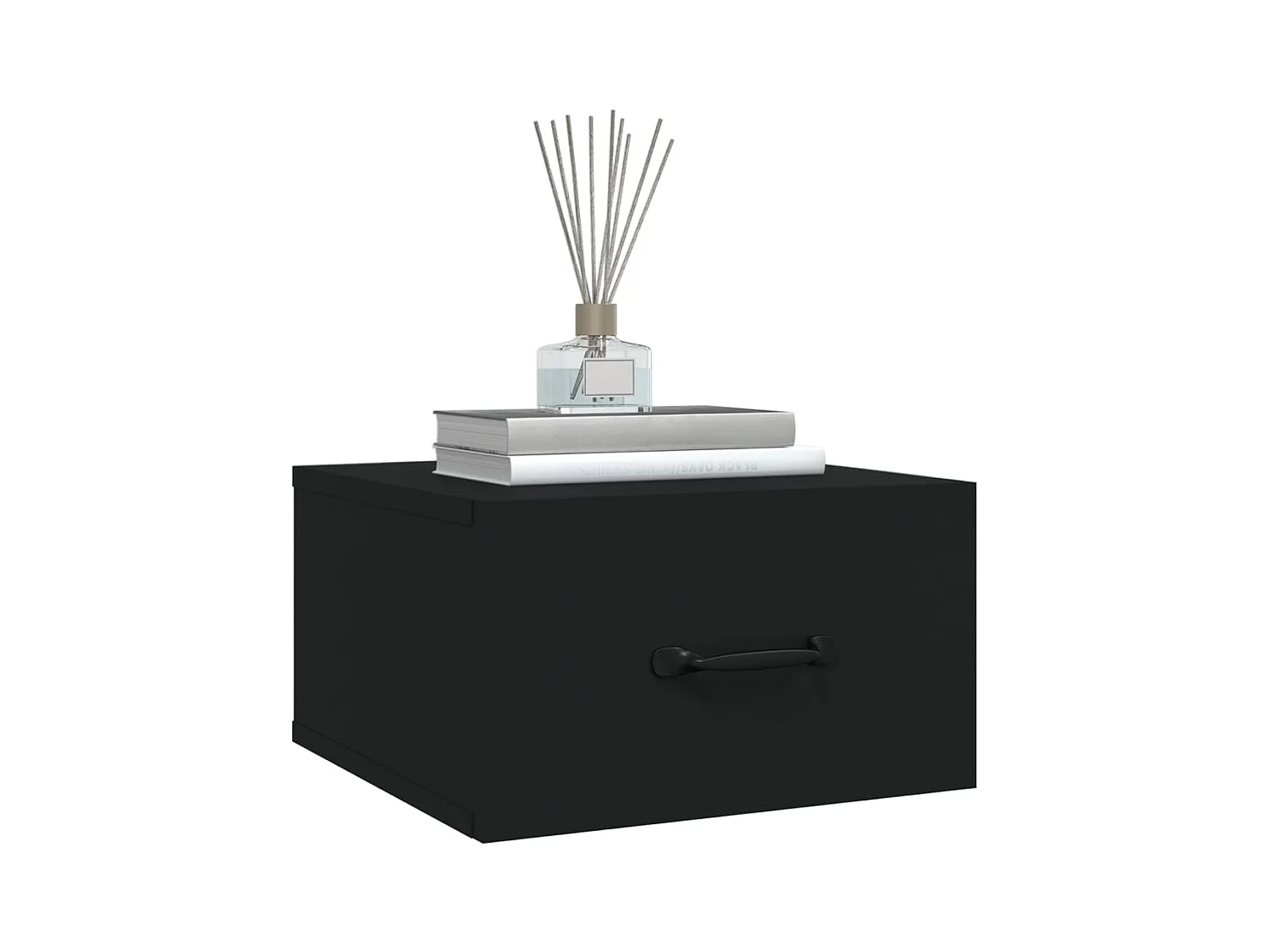 Comodini da parete 2 pz Nero 35x35x20 cm