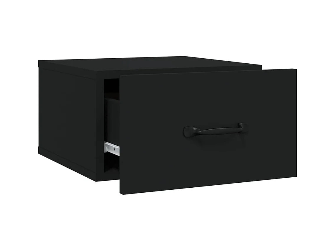Comodini da parete 2 pz Nero 35x35x20 cm
