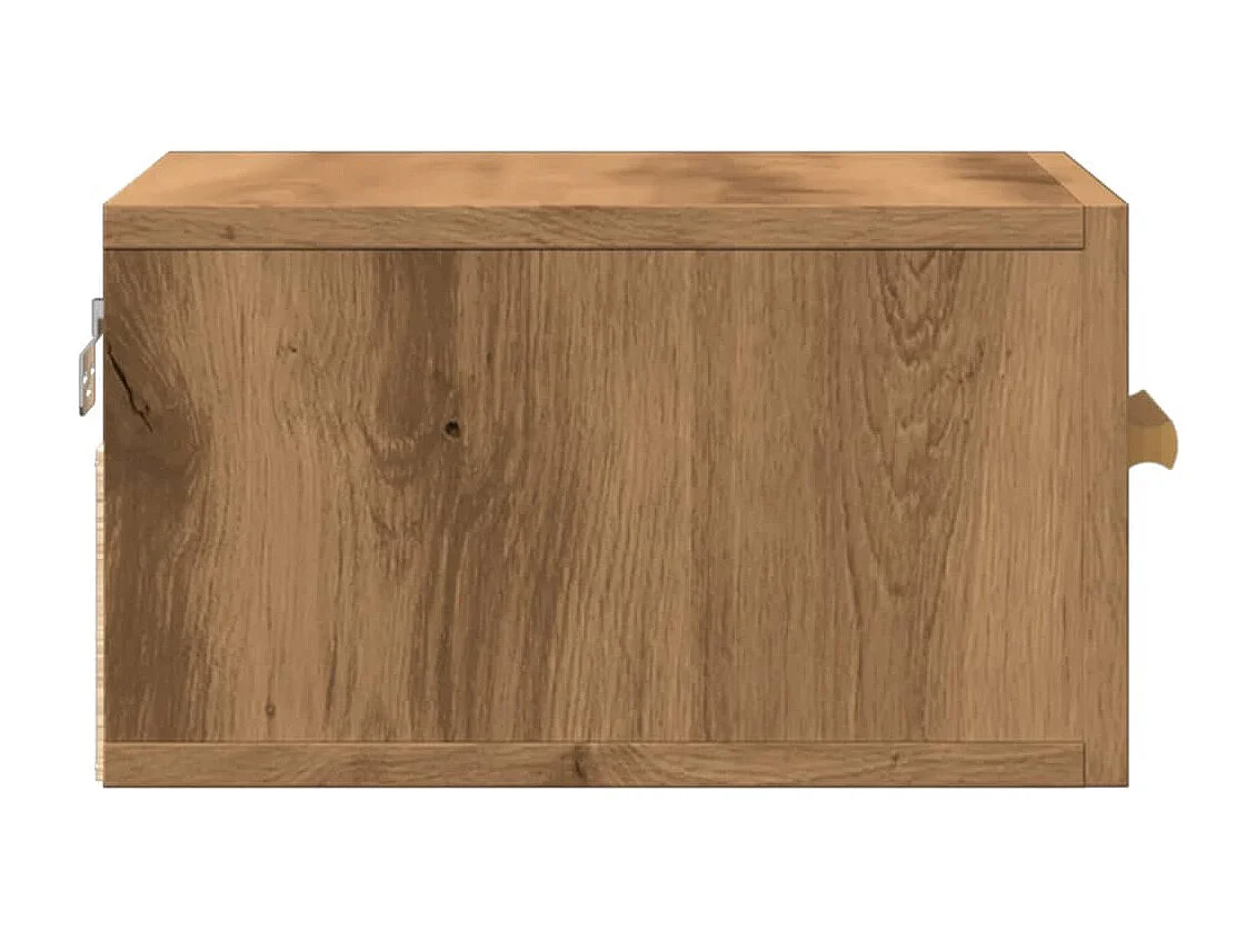 Table de chevet murale chêne artisanal 35x35x20 cm