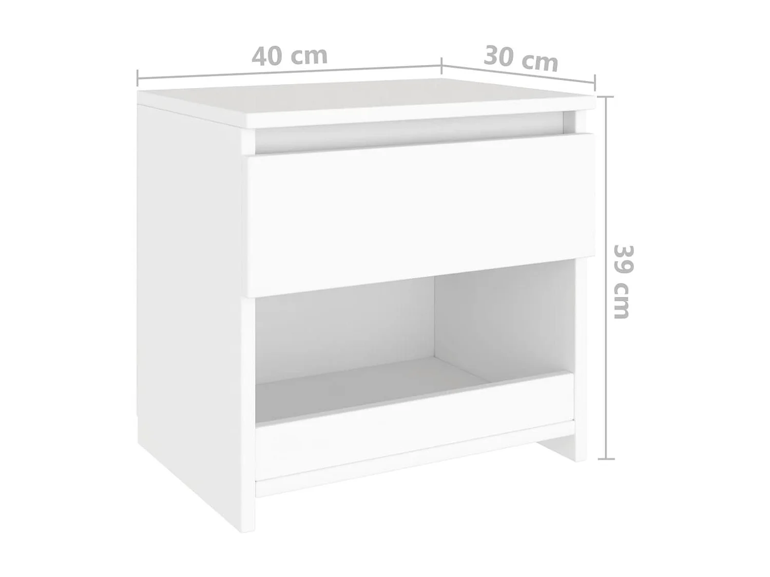 Nachttisch Weiß 40x30x39 cm Spanplatte