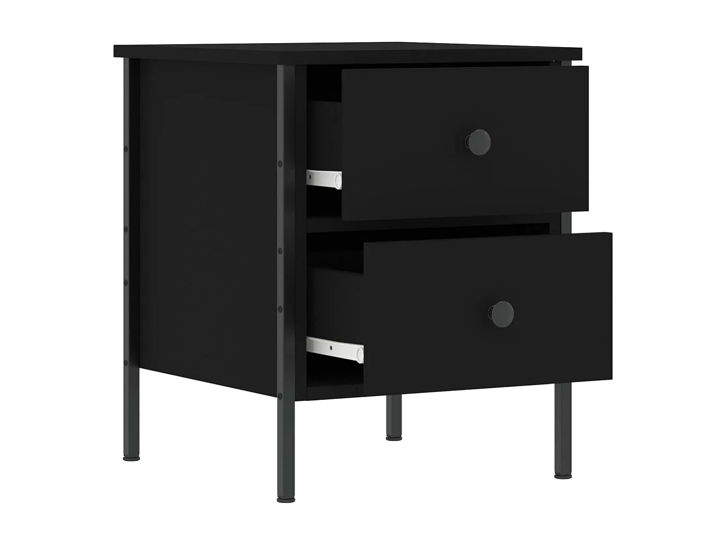 Table de chevet noir 40x42x50 cm bois d’ingénierie