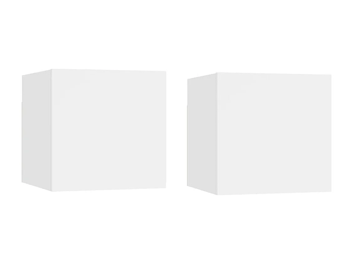 Tables de chevet 2 pcs Blanc 30,5x30x30 cm Bois d'ingénierie