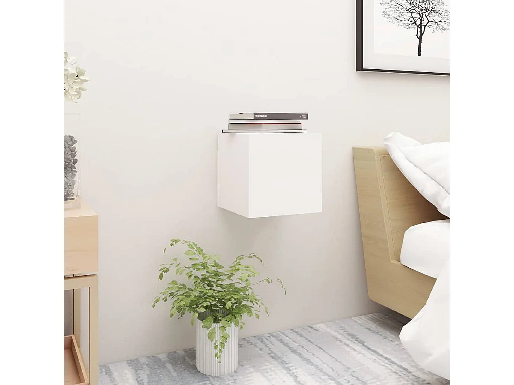 Tables de chevet 2 pcs Blanc 30,5x30x30 cm Bois d'ingénierie