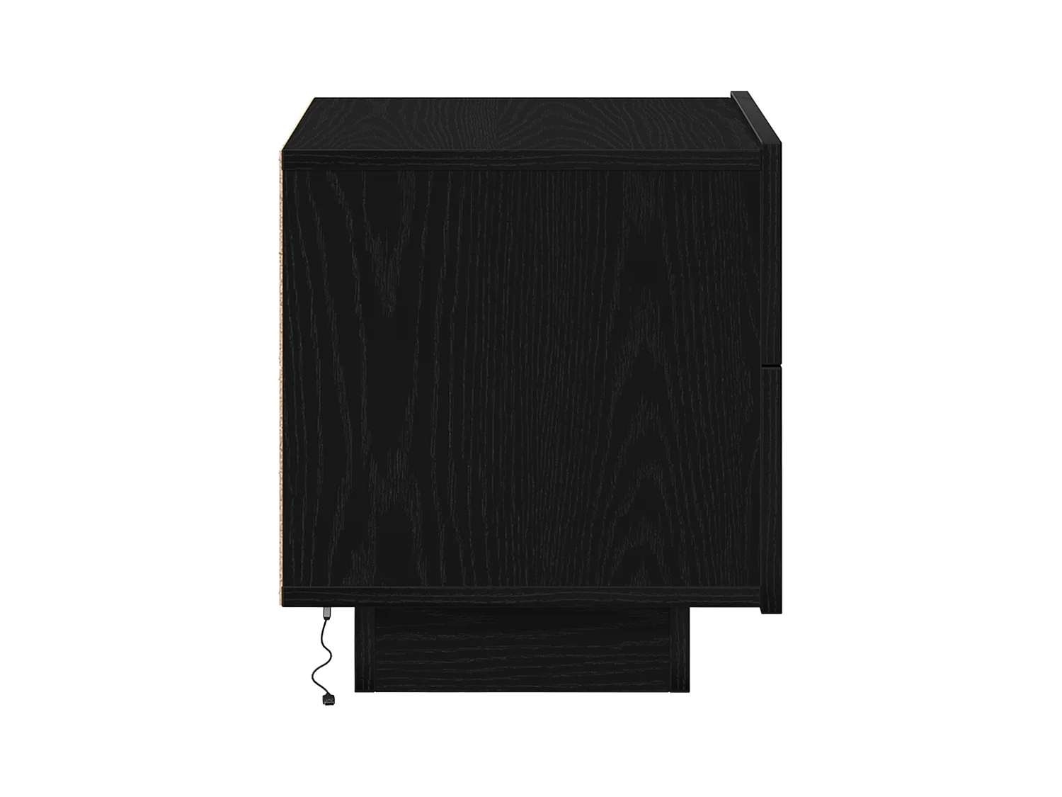 Comodino con luci LED Rovere nero 70x36x40,5 cm