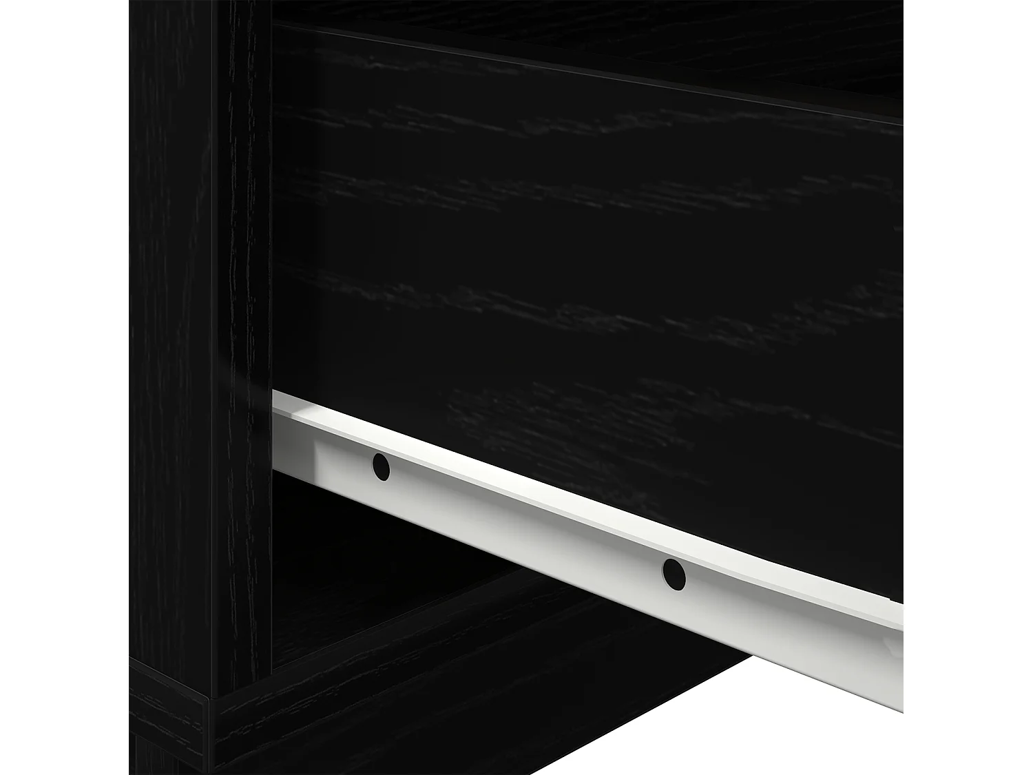 Comodino con luci LED Rovere nero 70x36x40,5 cm