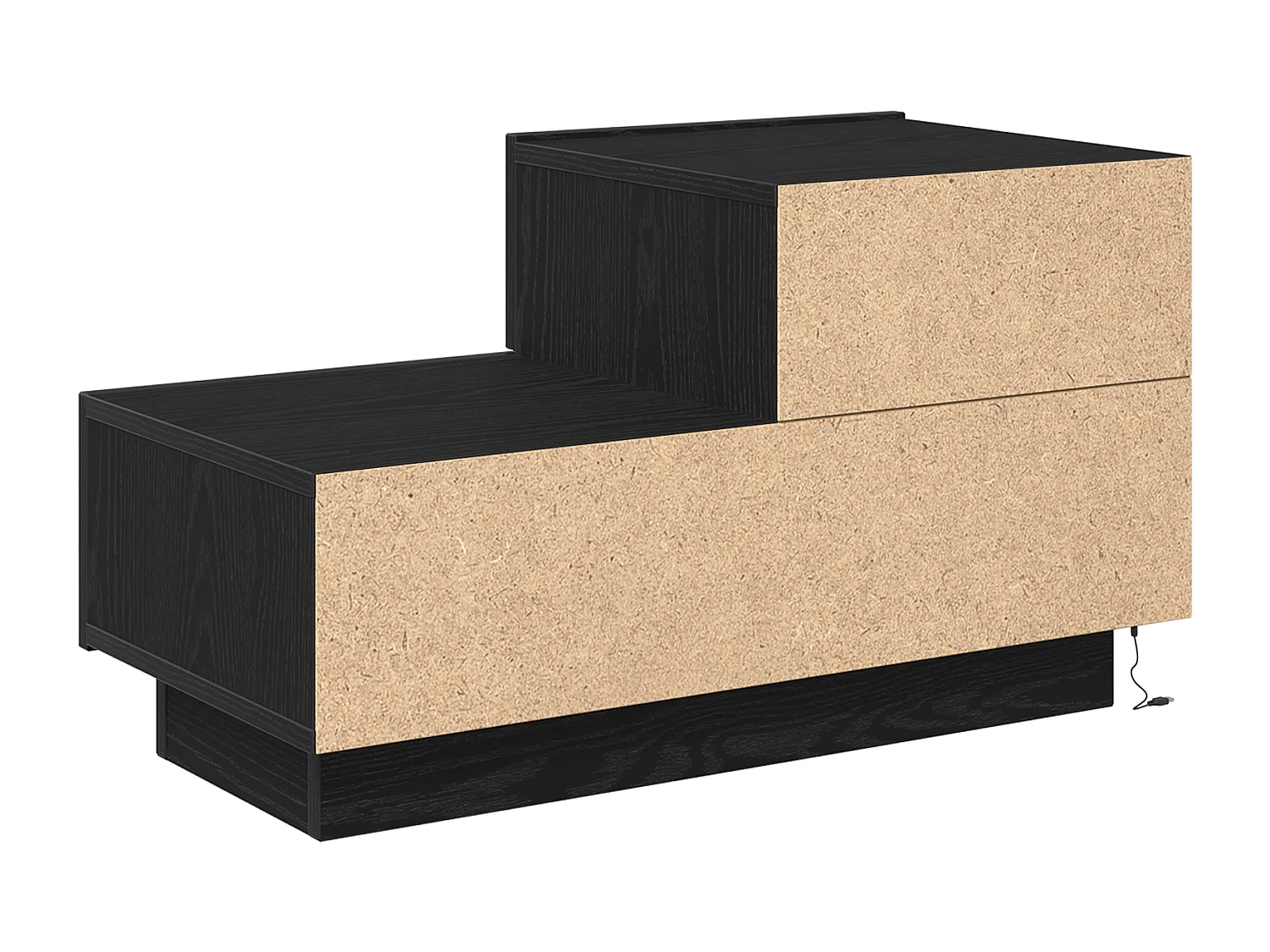 Table de chevet avec lumières LED Chêne noir 70x36x40,5 cm