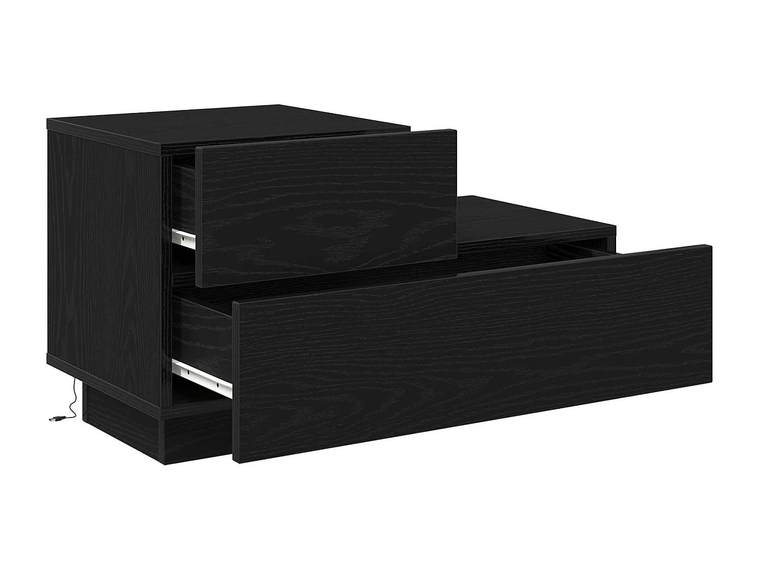 Nachtkastje met LED-verlichting Zwarte eik 70x36x40,5 cm