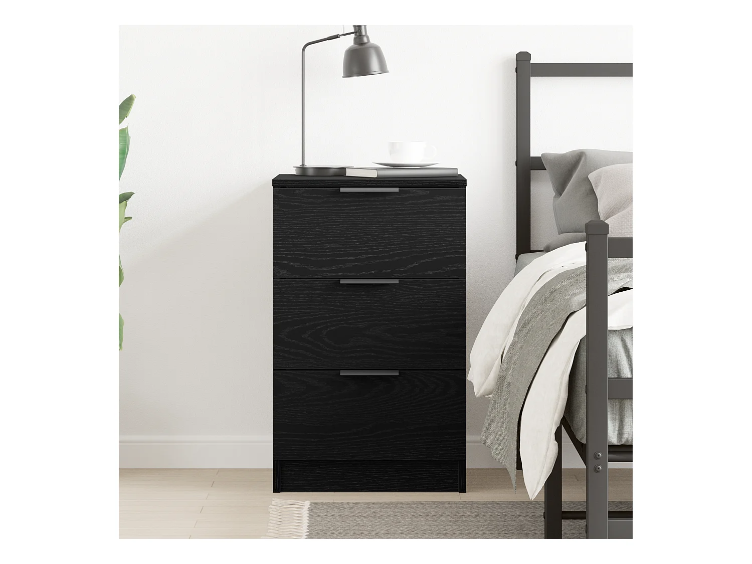 Comodino in rovere nero - 40x65x65 cm