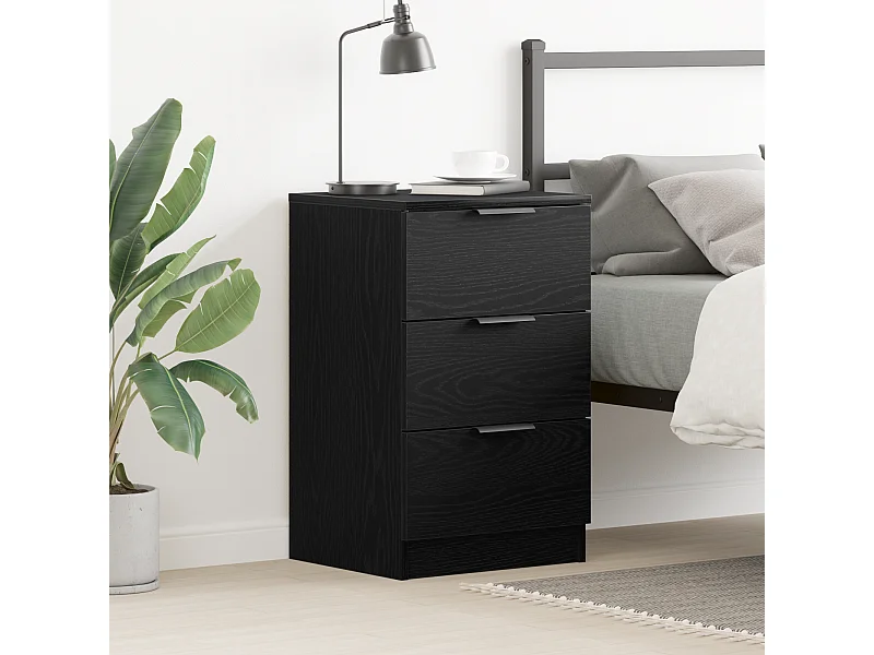 Table de chevet en chêne noir - 40x65x65 cm