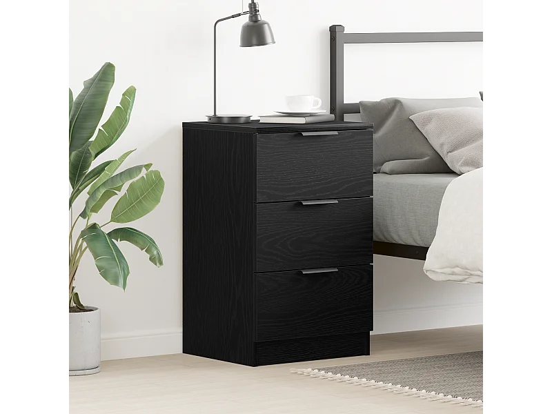 Table de chevet en chêne noir - 40x65x65 cm