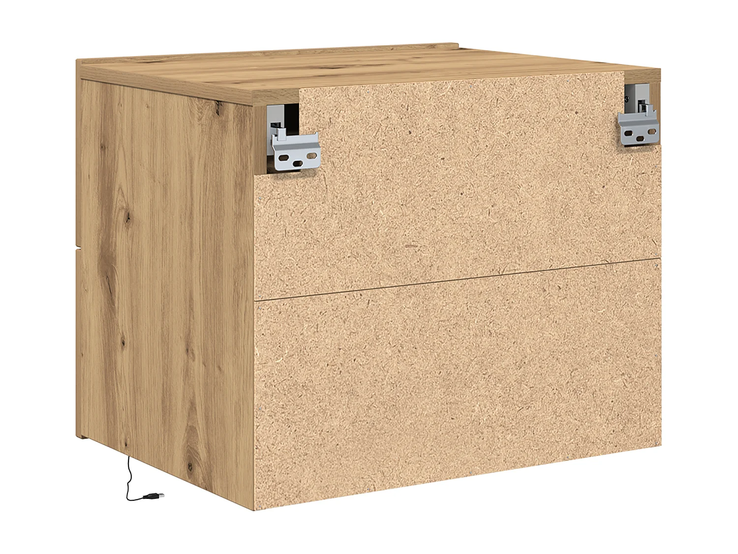 Armoires de chevet avec lumières LED murales 2 pcs Chêne Artisan