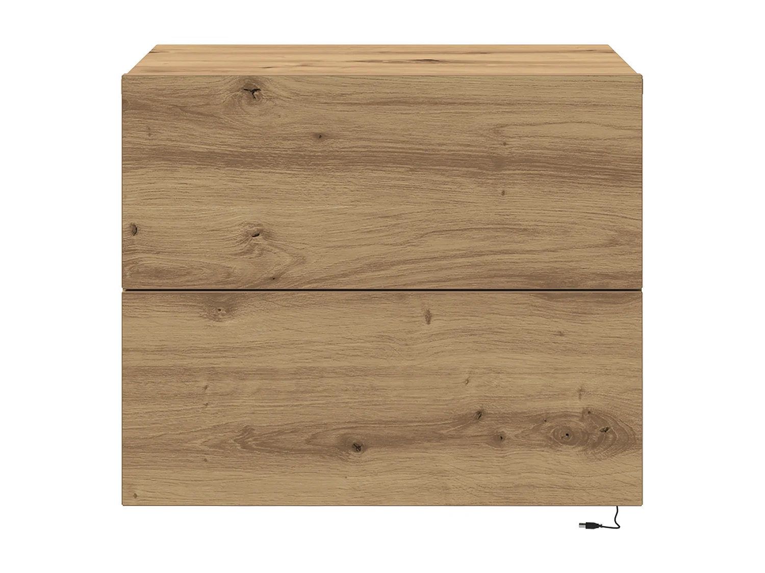 Armoires de chevet avec lumières LED murales 2 pcs Chêne Artisan