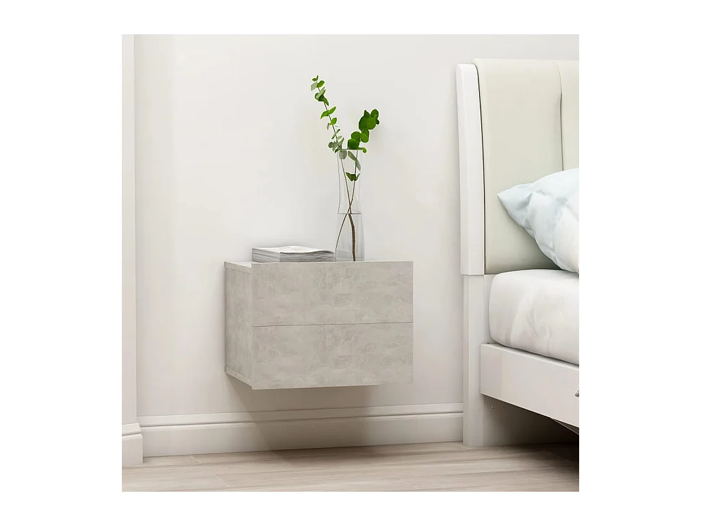 Betongrijs nachtkastje 40x30x30 cm bewerkt hout