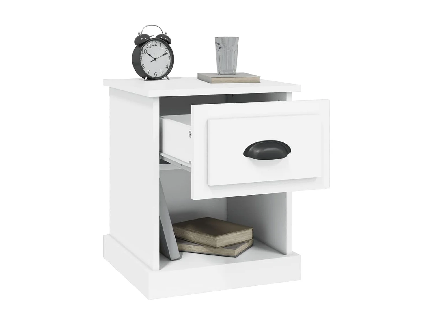 Mesitas de noche 2 piezas blancas 39x39x47,5 cm madera de ingeniería