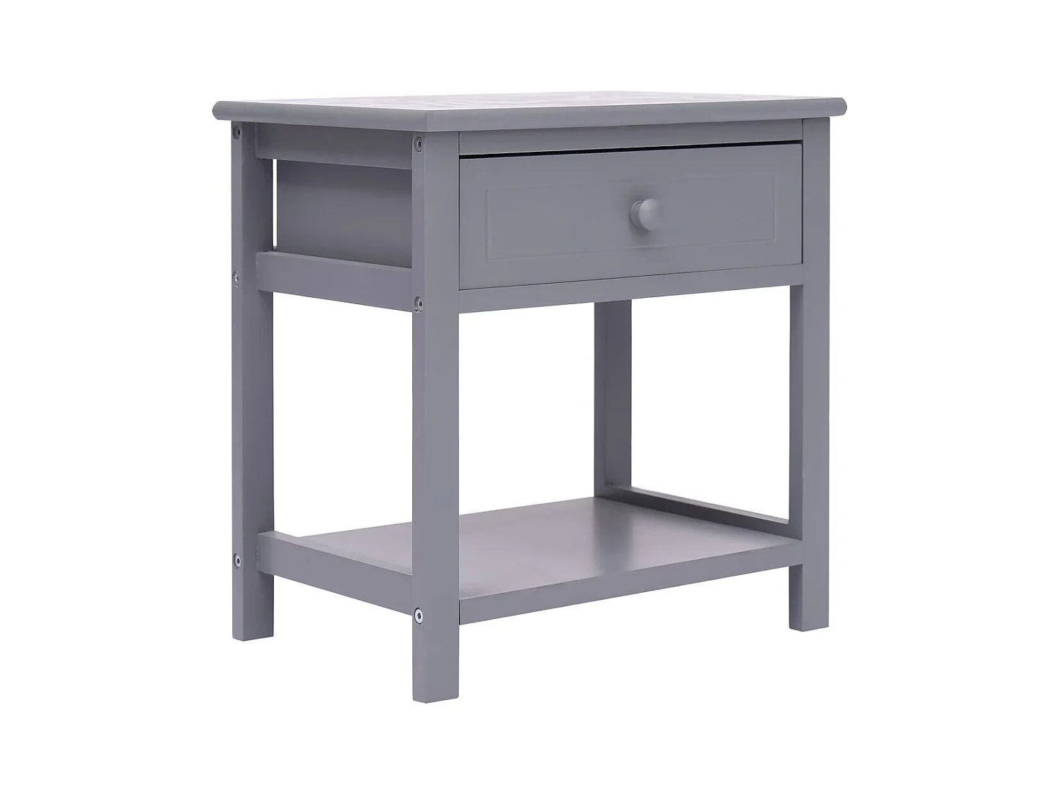 Comodino grigio 40x29x42 cm in legno di Paulownia