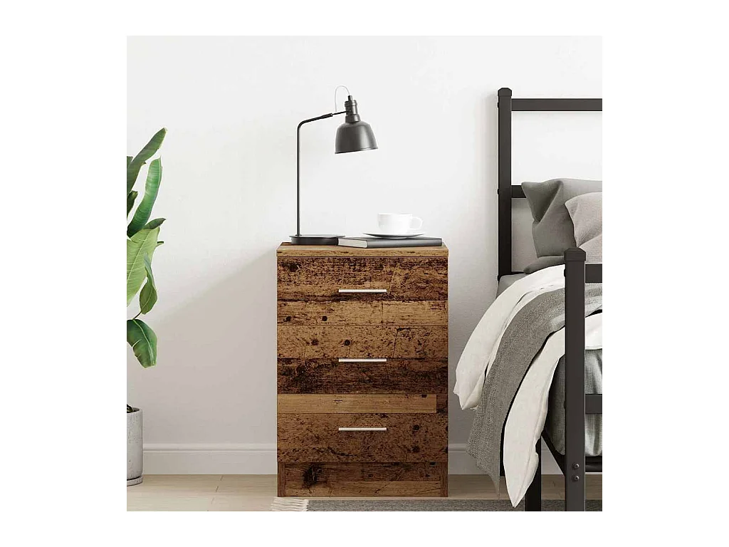 Table de chevet vieux bois 38x35x55 cm bois d'ingénierie