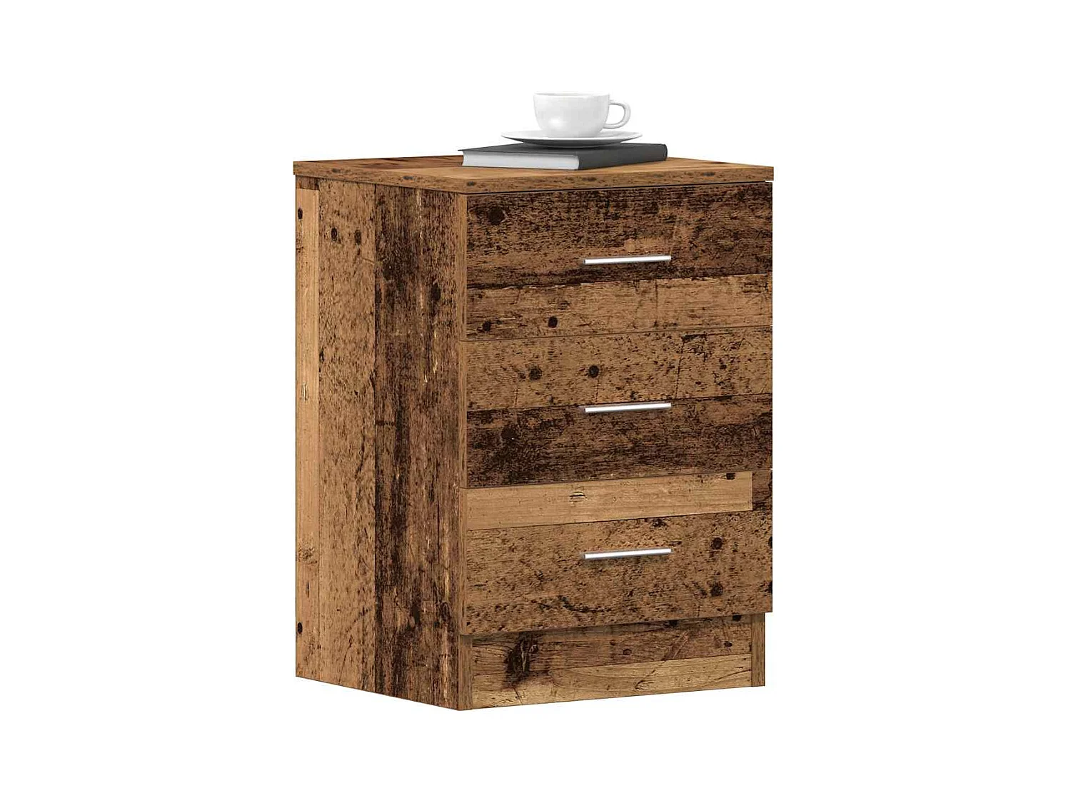 Table de chevet vieux bois 38x35x55 cm bois d'ingénierie