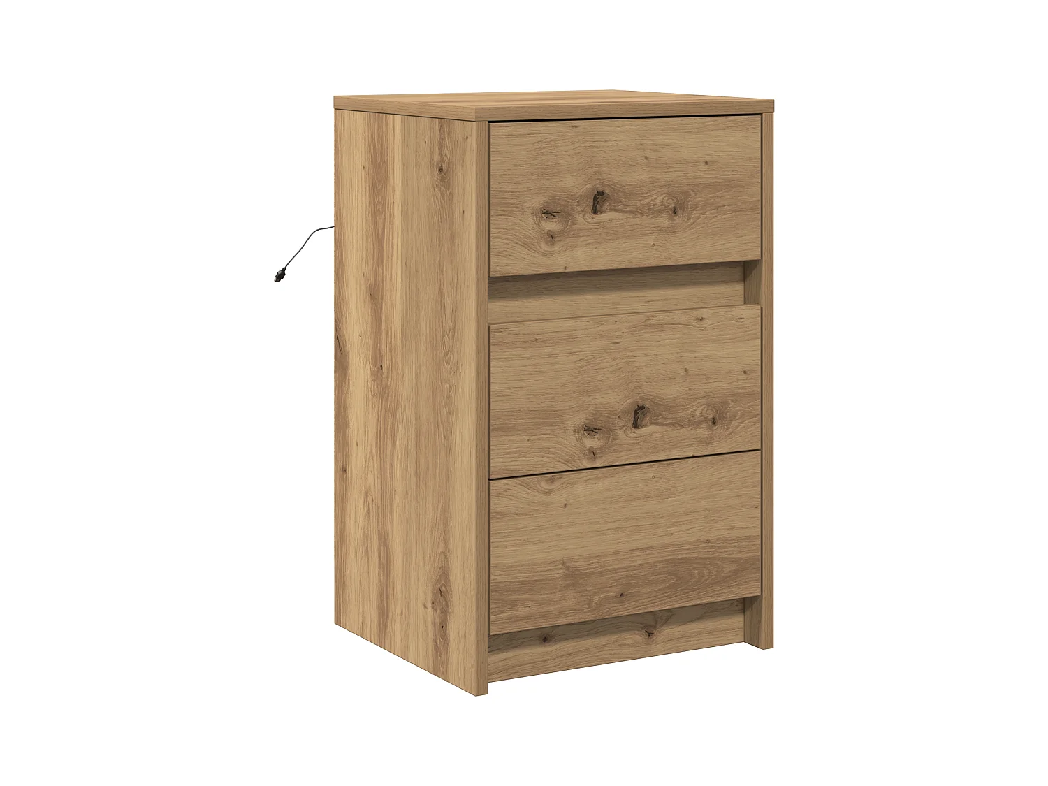 Table de chevet avec lumières LED Chêne artisanal Bois reconstitué