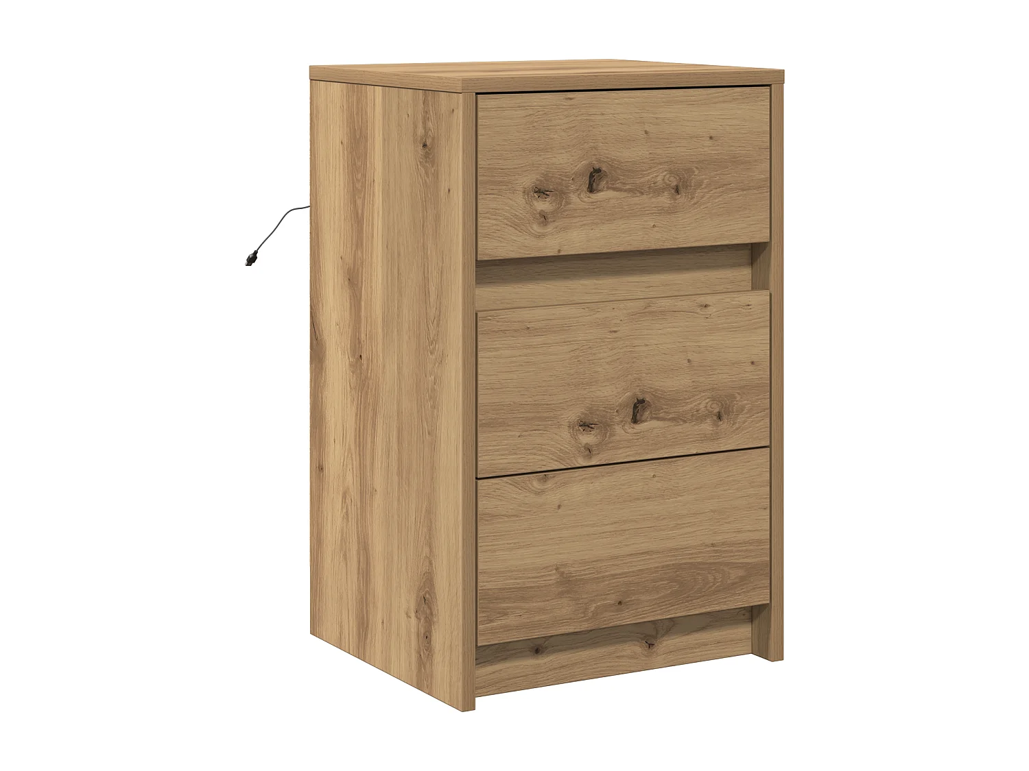 Table de chevet avec lumières LED Chêne artisanal Bois reconstitué