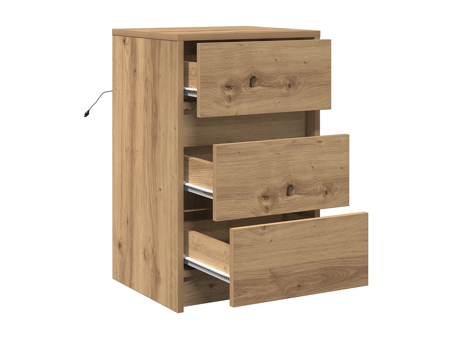 Table de chevet avec lumières LED Chêne artisanal Bois reconstitué