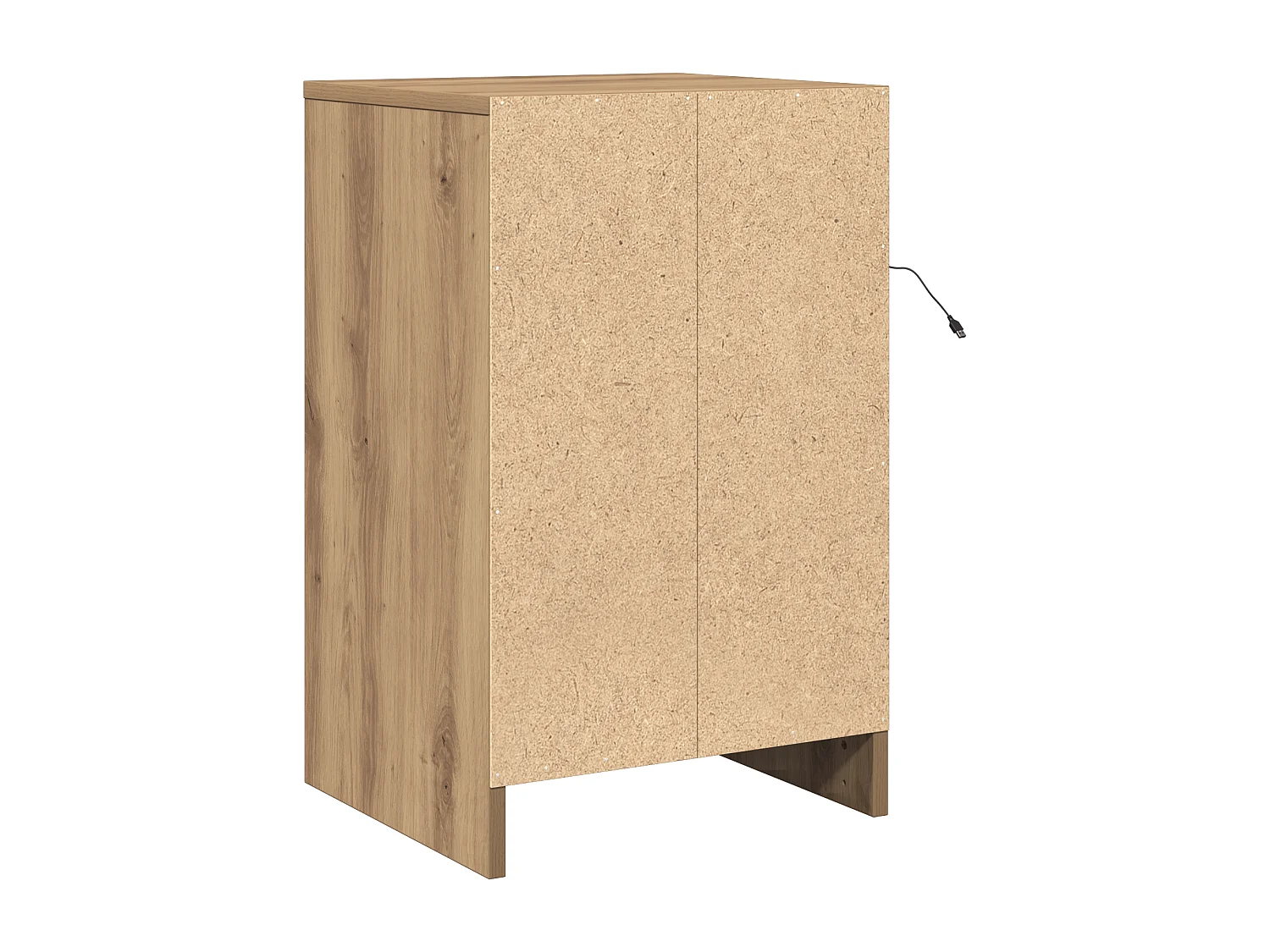 Table de chevet avec lumières LED Chêne artisanal Bois reconstitué