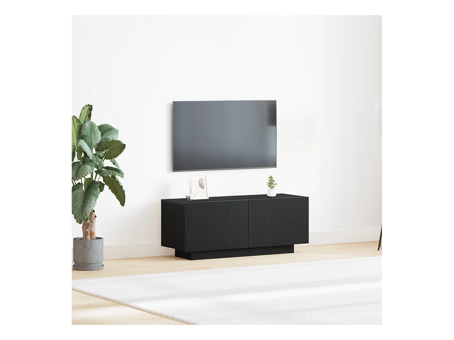 Nachtkastje Zwarte eik cm Technisch hout