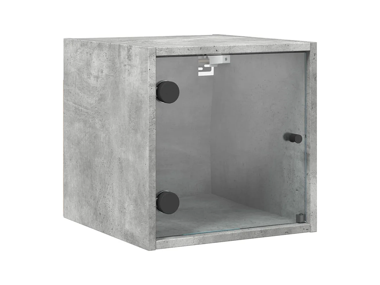 Tables de chevet et portes vitrées 2 pcs gris béton 35x37x35 cm