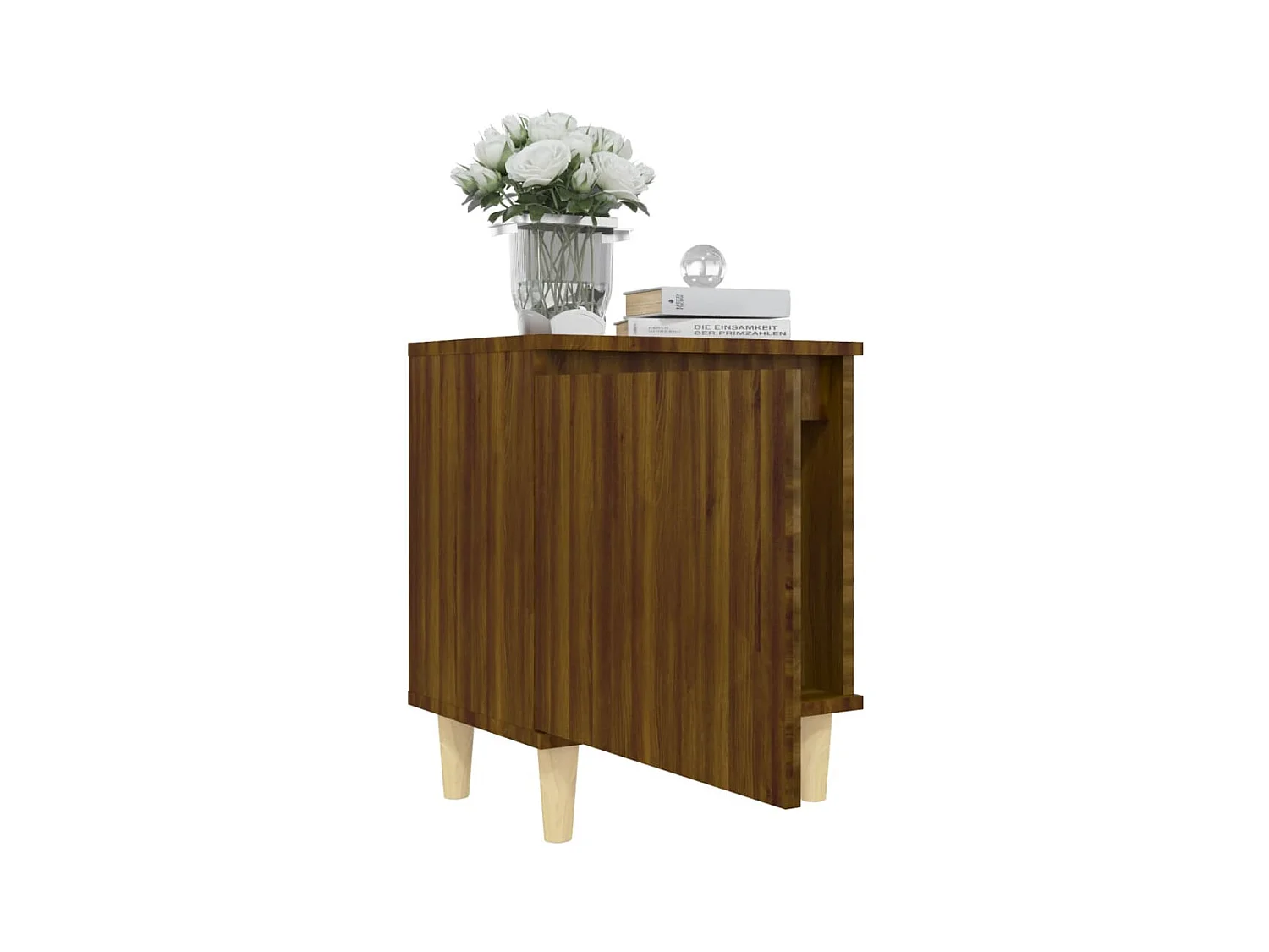 Comodini gambe in legno 2 pz Rovere marrone 40x30x50 cm