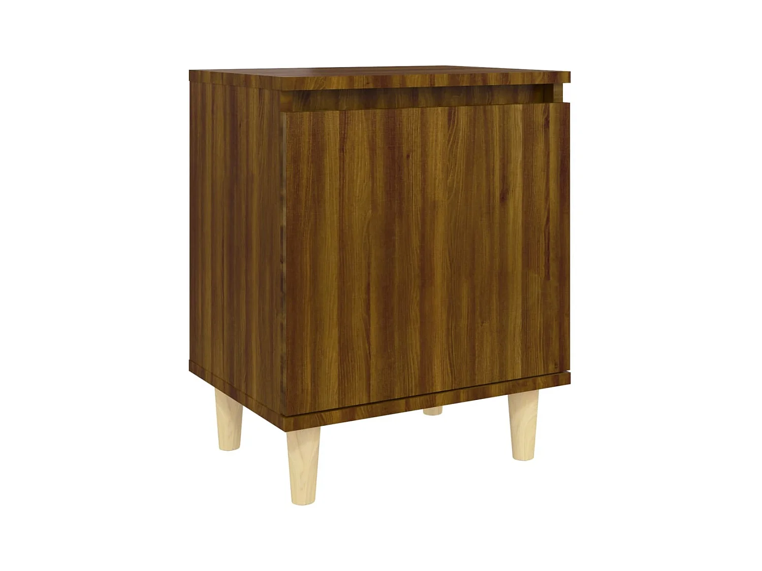 Comodini gambe in legno 2 pz Rovere marrone 40x30x50 cm