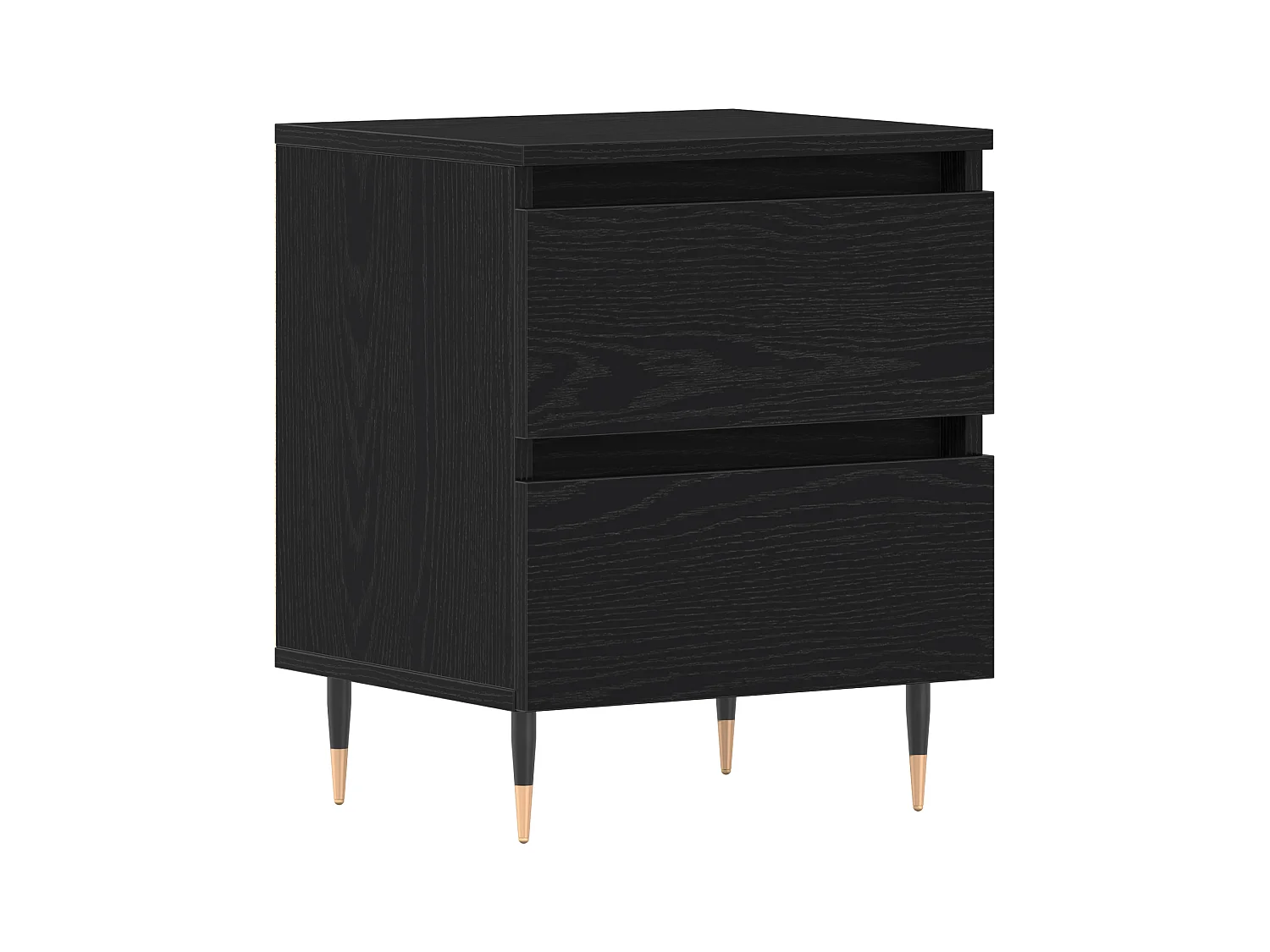 Comodino in rovere nero 40x35x50 cm in legno ingegnerizzato